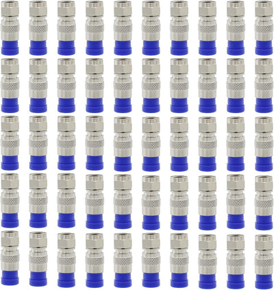 50 Unids Conectores Compresión RG6 Coaxial F Tipo