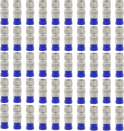 50 Unids Conectores Compresión RG6 Coaxial F Tipo