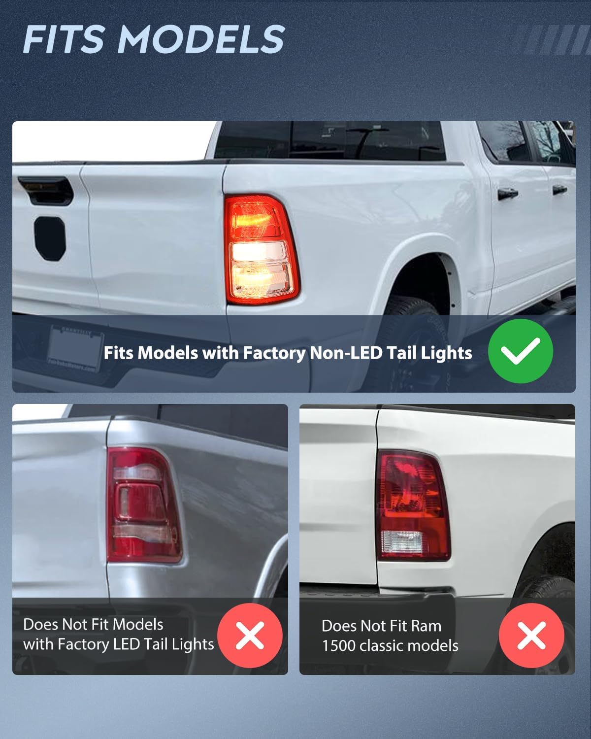 Luz trasera comp Dodge Ram lado pasajero con bombillas
