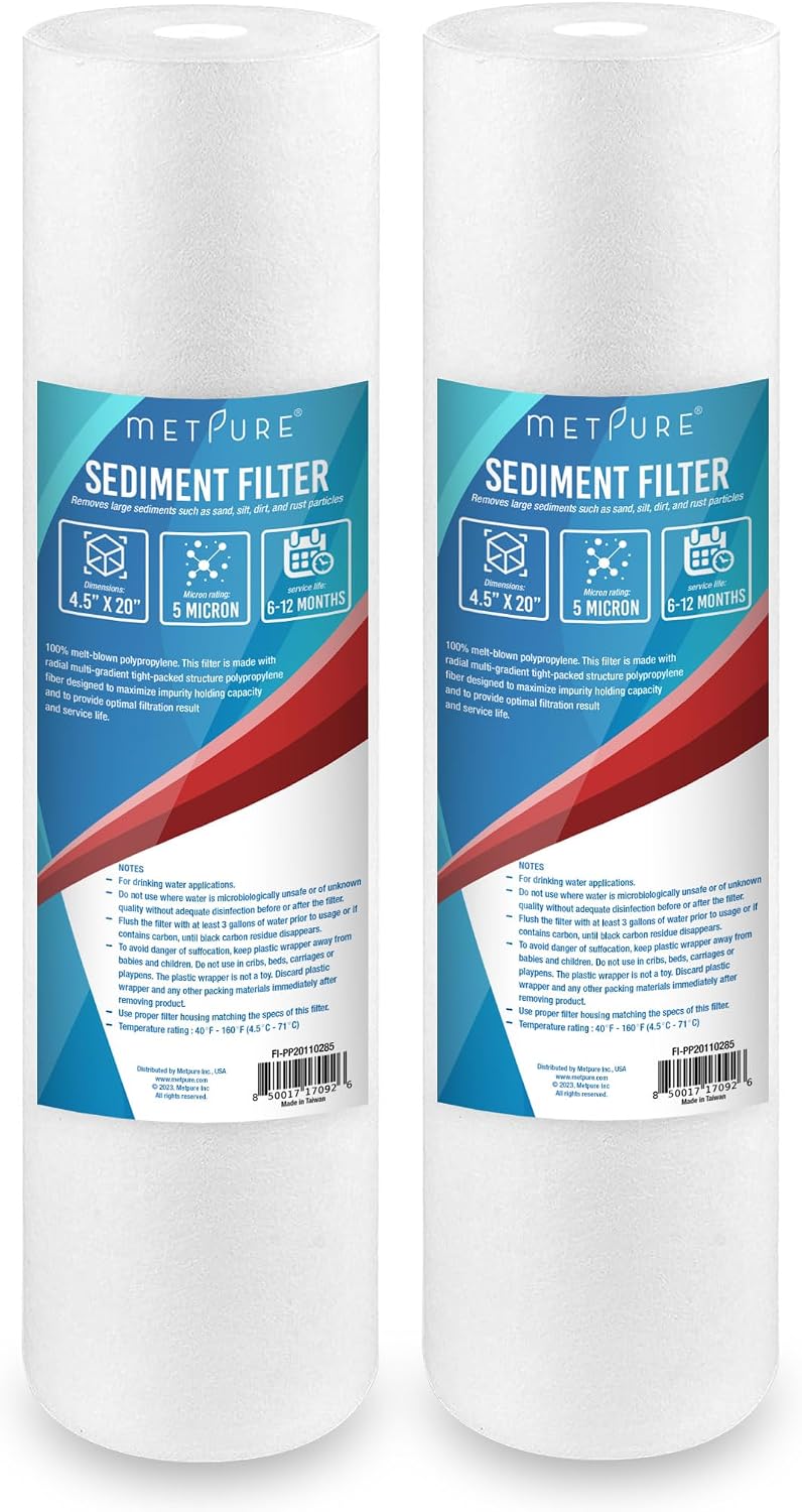 Cartucho filtro agua sedimentos 20x4.5pulg 5micrones