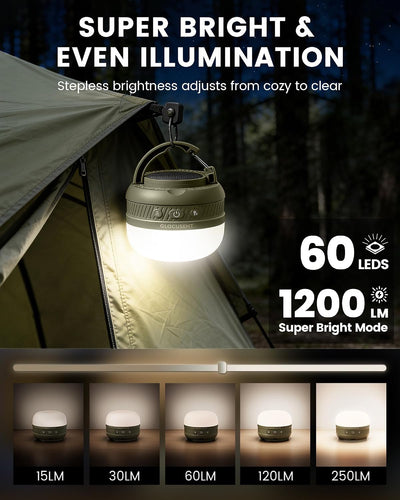 Linterna LED camping recargable 5000mAh 120H IPX5