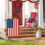 Bandera EE.UU. doble cara jardín 12.5x18pulg blanco rojo