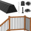 50 Balaustres Redondos Aluminio Negro 3/4" Cubierta