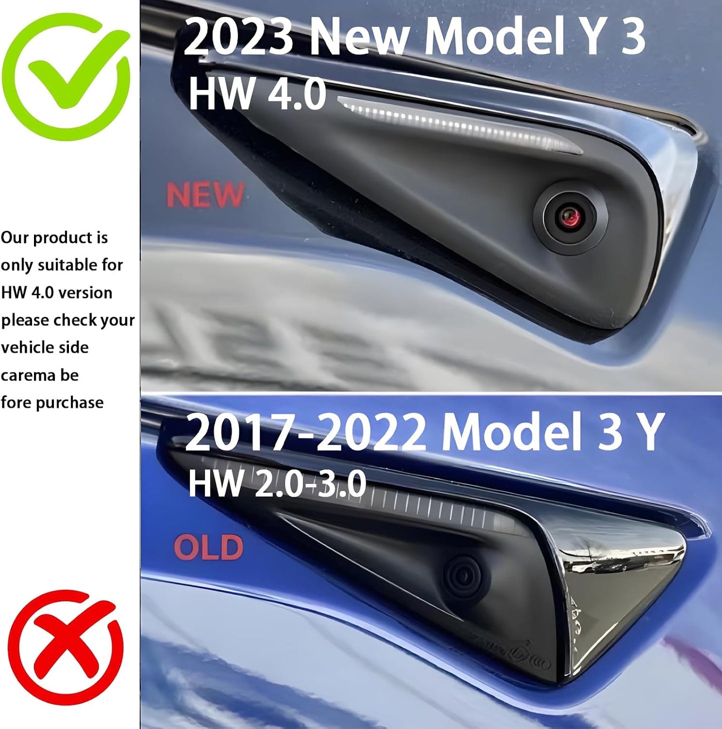 Cubierta proteccion camara lateral Tesla Model 3/Y HW4.0