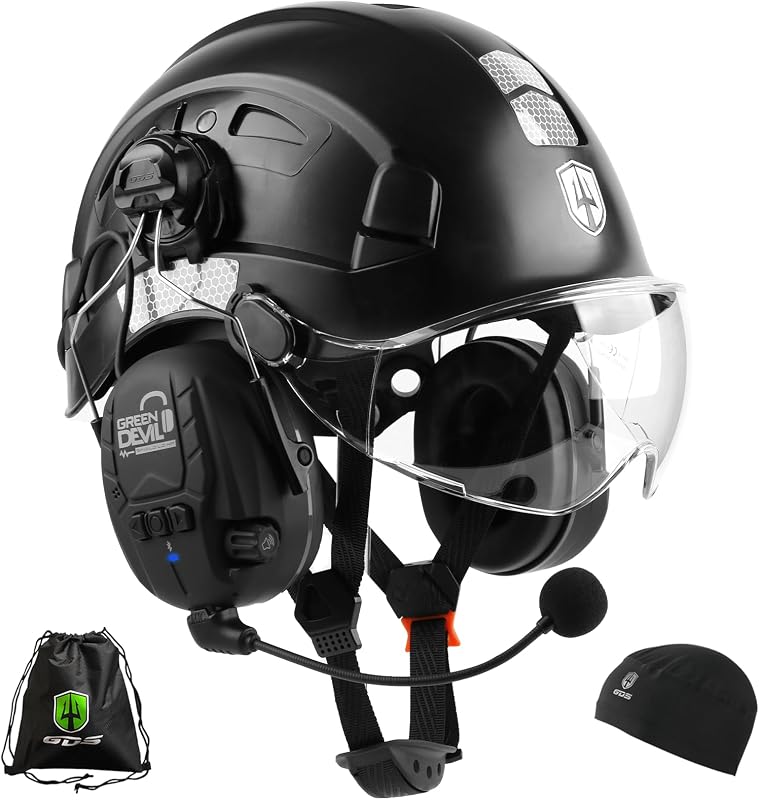 Casco seguridad visera Bluetooth ventilado ANSI Z89.1