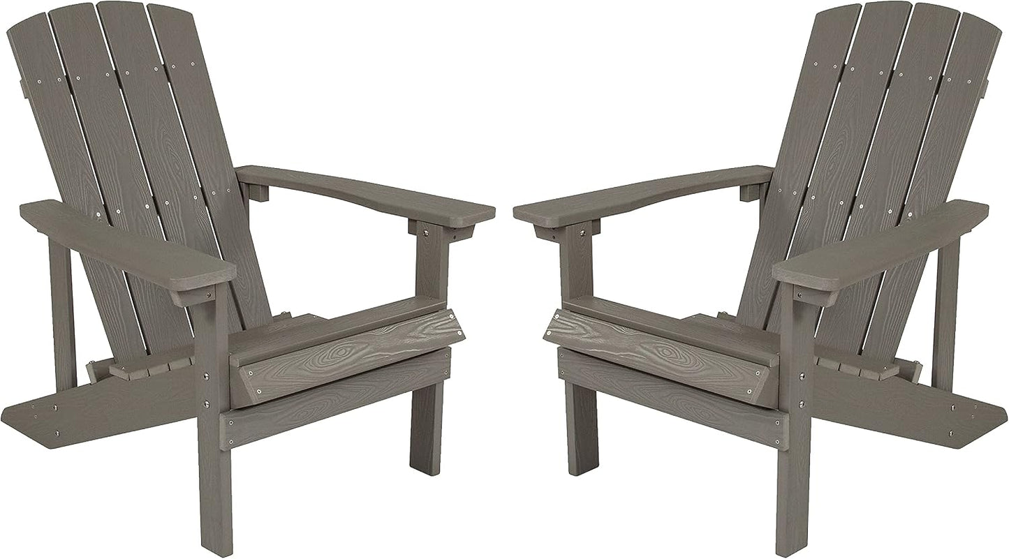 2 Pzas Sillas Adirondack Poliresina Color Gris