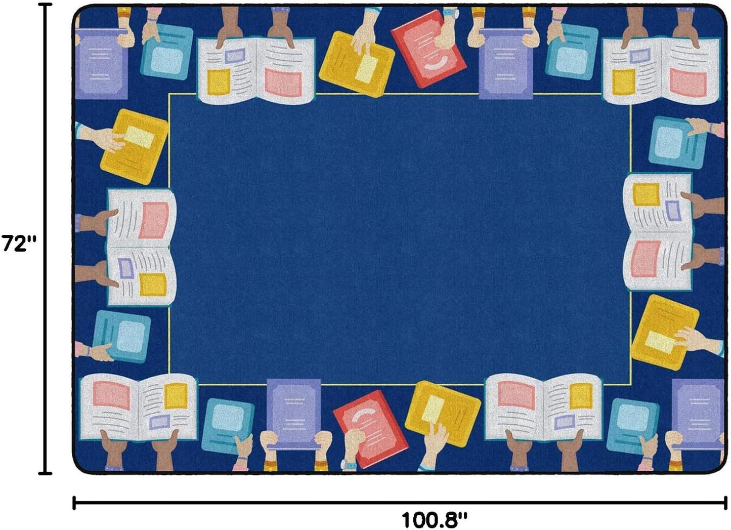 Alfombra educativa infantil 6x8ft4pulg multicolor para