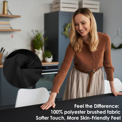 Mantel rectangular negro 60x84pulg tela cepillada poliéster
