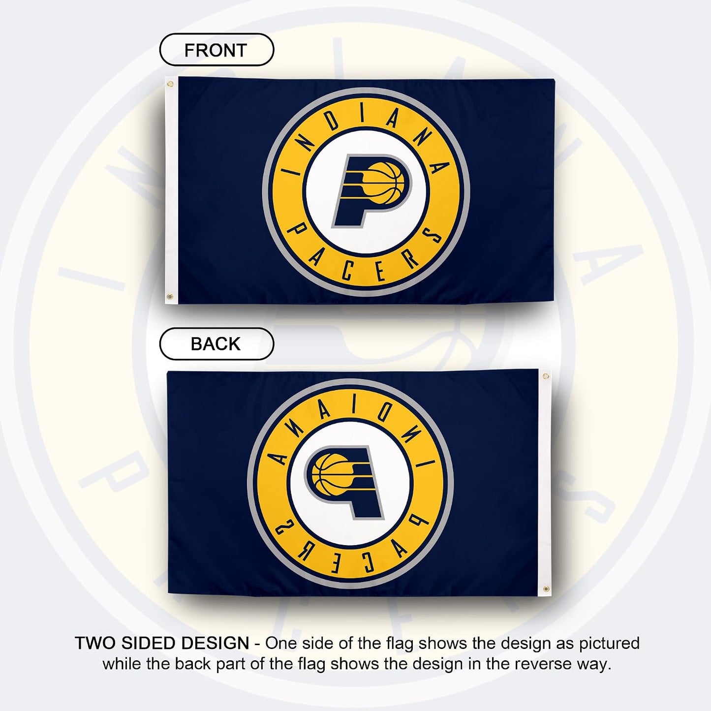 Bandera Pacers NBA 3x5ft poliéster interiores
