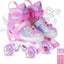Patines ajustables para niñas con luz unicornio y sirena