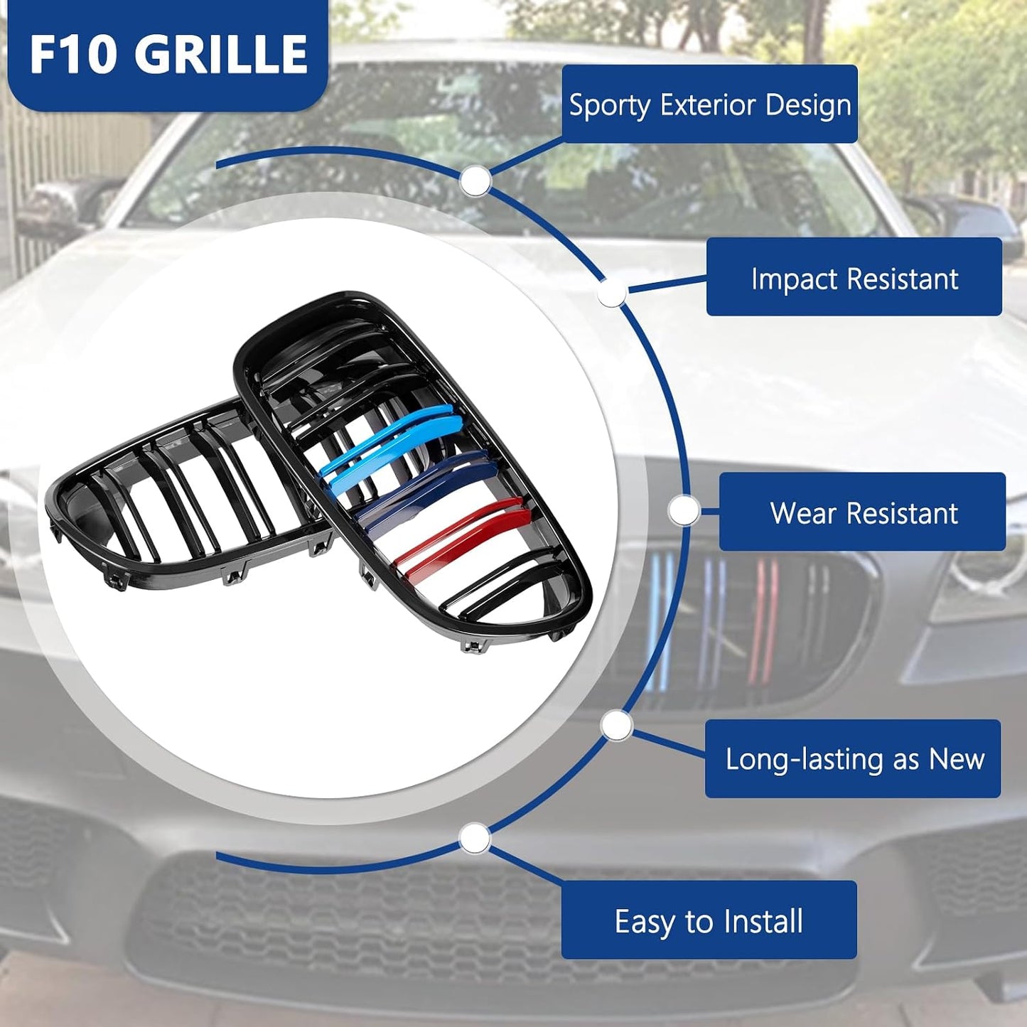 Rejilla F10 BMW 5 Serie M 10-17 2uds