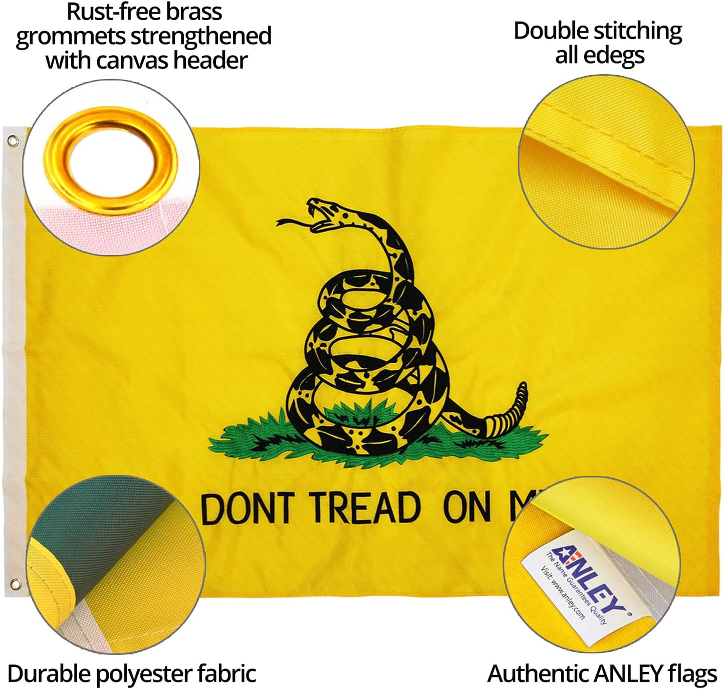 Bandera 4x6ft Don't Tread On Me Poliéster Doble Costura