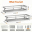 Cesta metal para colgar pared 2 pack gris plateado