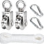 Polea acero inox M25 cuerda nailon 65.6ft clips
