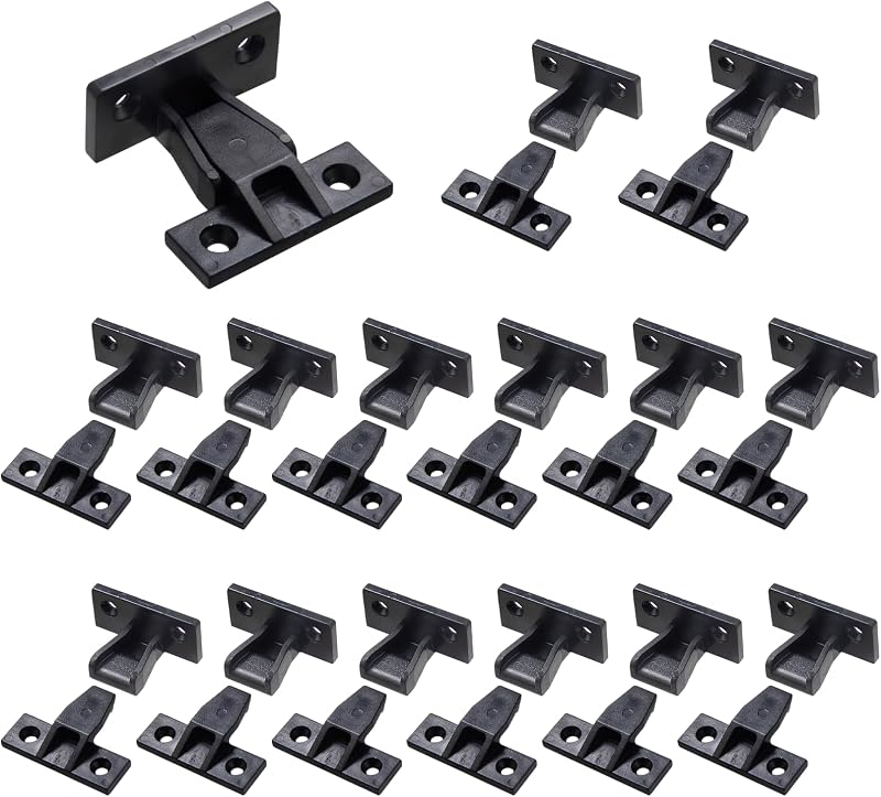 15 Clips Plástico Soporte Muebles Hebilla Esquina Negro
