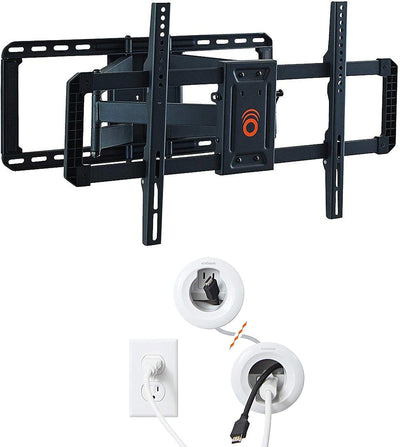 Soporte TV pared con kit alimentación oculta cables
