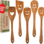 Set 5 cucharas madera cerezo cocina con caras sonrientes