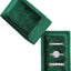 Caja terciopelo anillos compromiso boda triple esmeralda