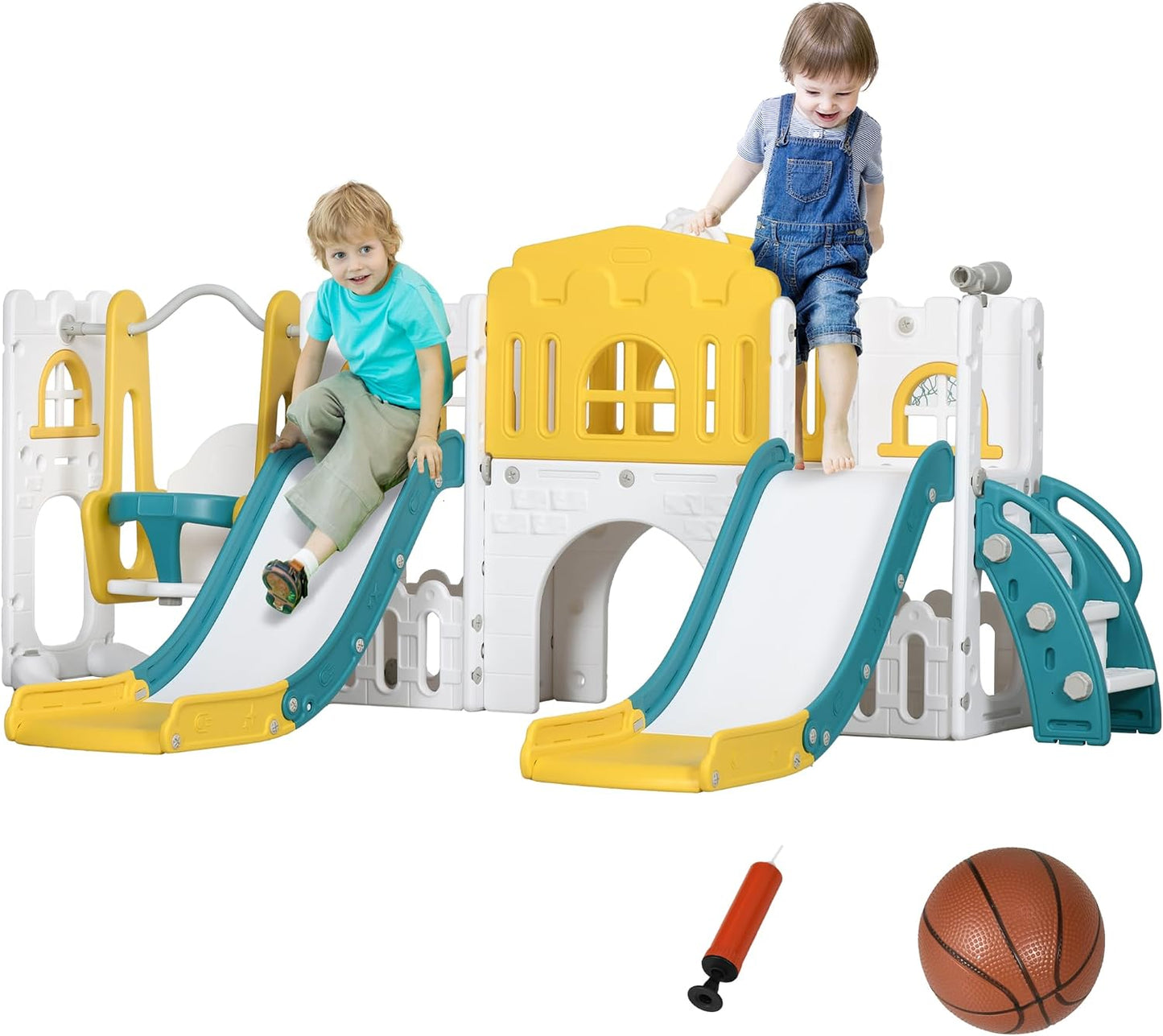 Set tobogán y columpio 8en1 para niños 1-3 años