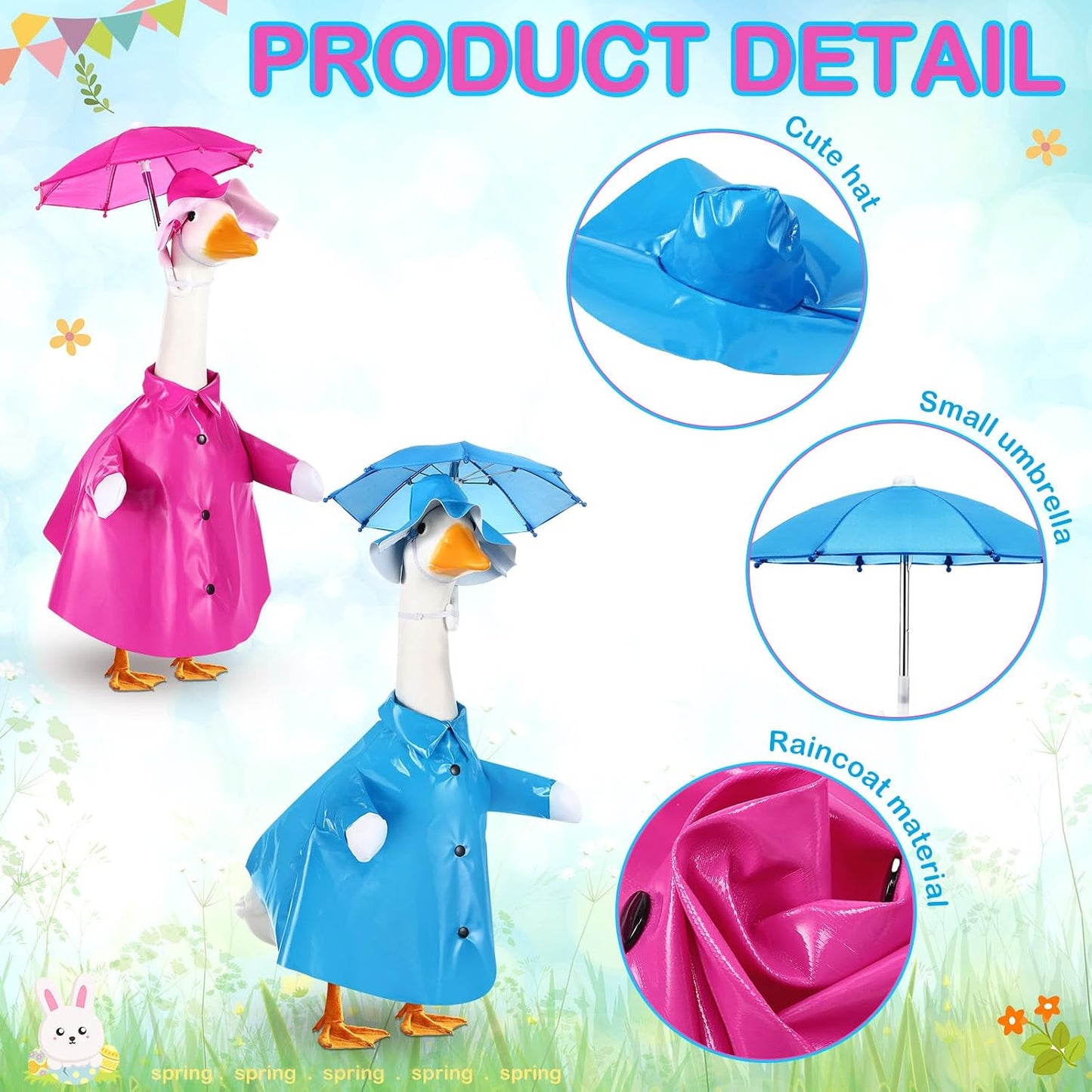 2 Impermeables tela ganso verano patio 23"