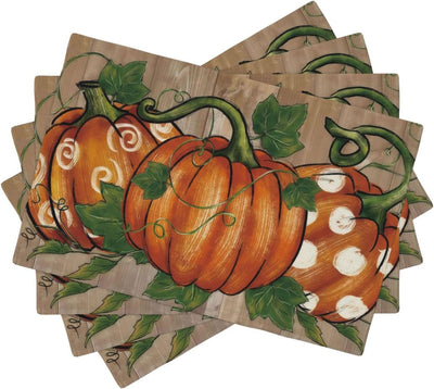 4 Manteles Jardín Otoño 12x18pulg Diseño Lunares Lino Lavable