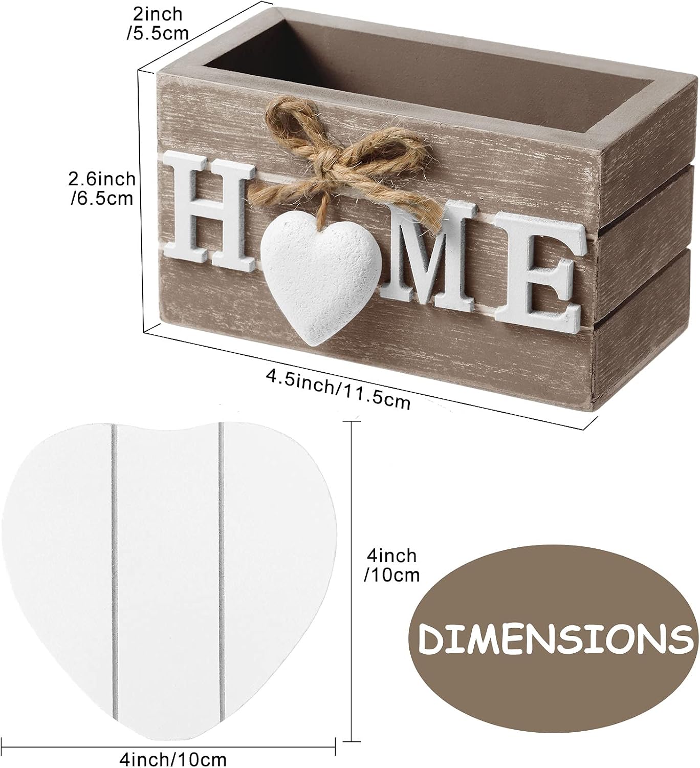6 Pzas Posavasos Madera Corazón Soporte Decoración