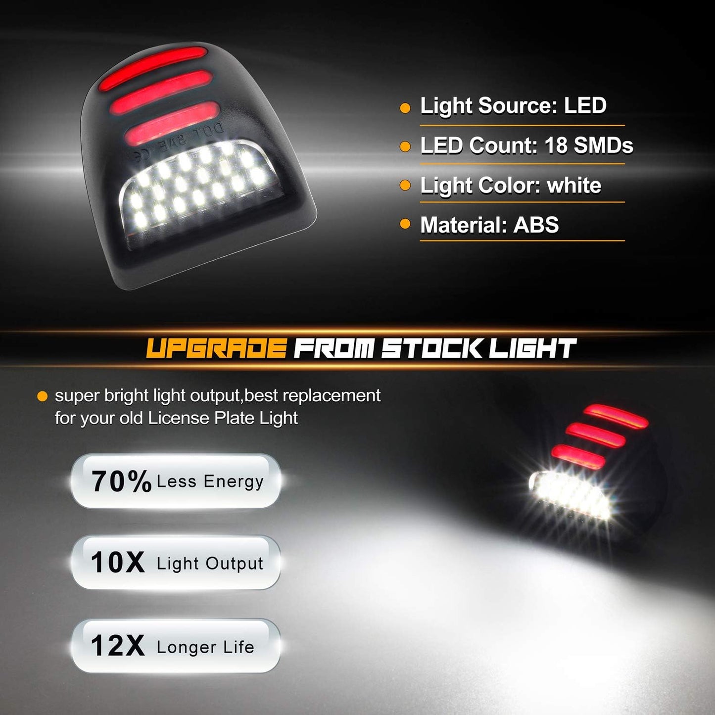Luces LED matrícula tubo neón rojo comp Chevy Silverado