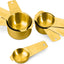 7 Pzas Tazas Medidoras Acero Inox Dorado