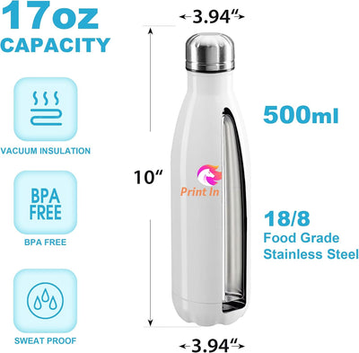 Botella agua acero inox doble pared 17oz a prueba de fugas
