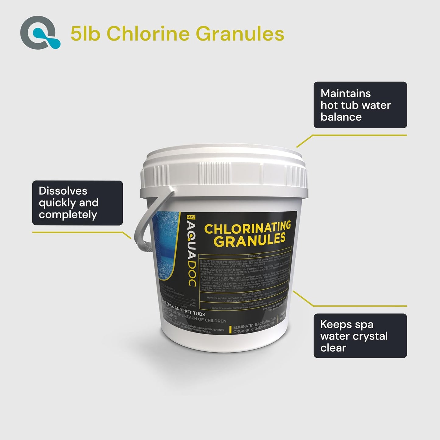 Cloro spa gránulos para hidromasaje 5lb rápida disolución