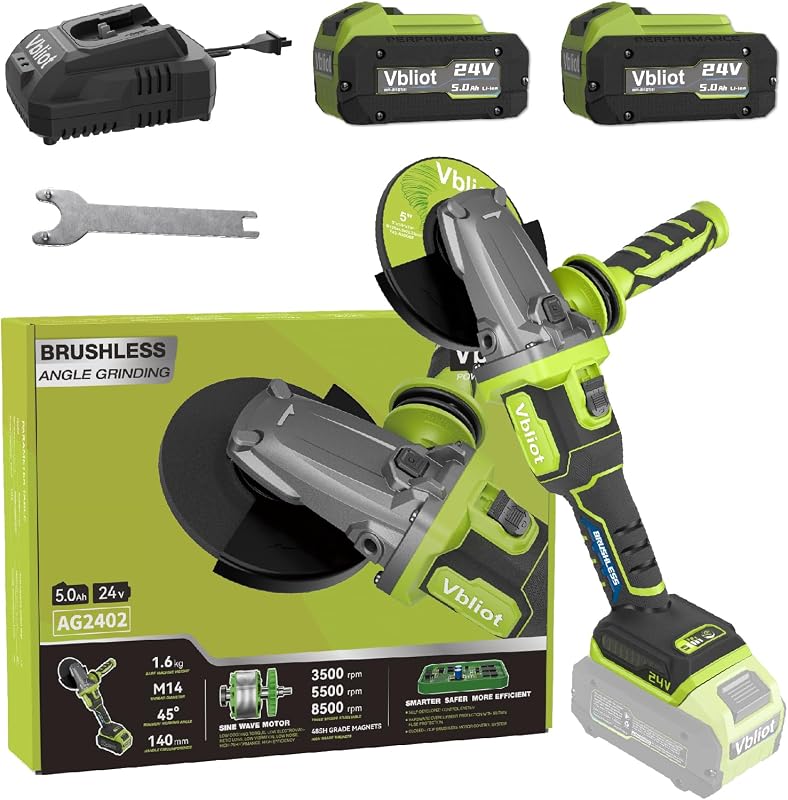 Amoladora inalámbrica 24V 5Ah cargador rápido