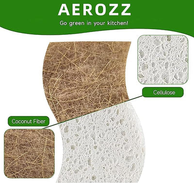 10 Esponjas Celulosa Nuez de Coco Biodegradables para Cocina