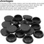 18 Tapones Plástico 2pulg Negro Cierre Presión para Estanterías