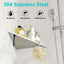 Estante esquinero baño 10" acero inox set 2