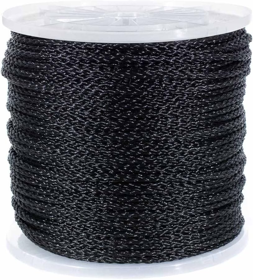 Cuerda trenza hueca 1/4pulg 1000pies negro senderos golf