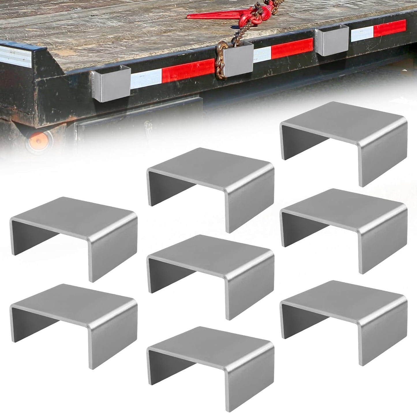 Anclajes bolsillo estaca remolque 2x4" acero crudo