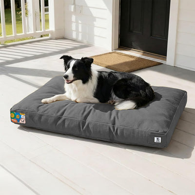 Cama lona perros grandes 36pulg impermeable gris oscuro