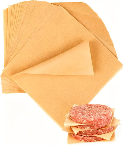 Papel de hamburguesa antiadherente 6 x 6 pulgadas 100 piezas