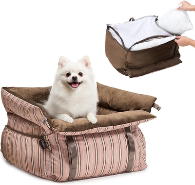 Asiento automóvil perro pequeño cama azul suave desmontable