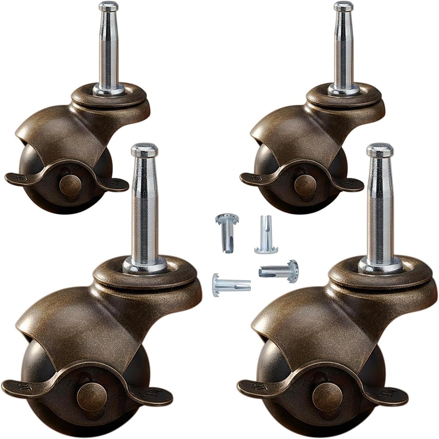 Ruedas bola 2pulg con freno para muebles set 4