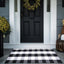 Alfombra cuadros blanco y negro 3x5ft para porche cocina