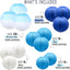 14 Faroles Colgantes Papel 10x8x6pulg Azul y Blanco Fiesta Boda