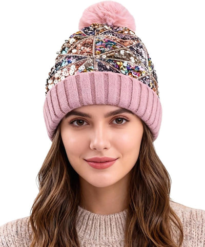 Gorro invierno mujer piel sintética calavera
