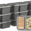 Contenedores bocadillos 2 compartimentos reutiliz. sin BPA
