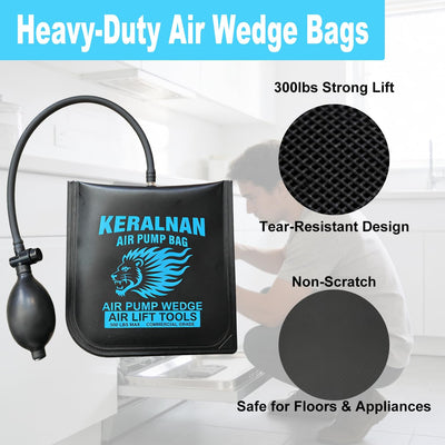 Bolsa elevación puerta 840D TPU 300lb con 4 cuñas plástico