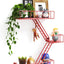 Estante pared escape incendios 3 niveles metal rojo
