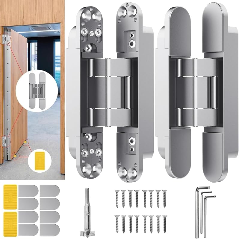 Bisagra puerta oculta 7" ajustable 3 direcciones