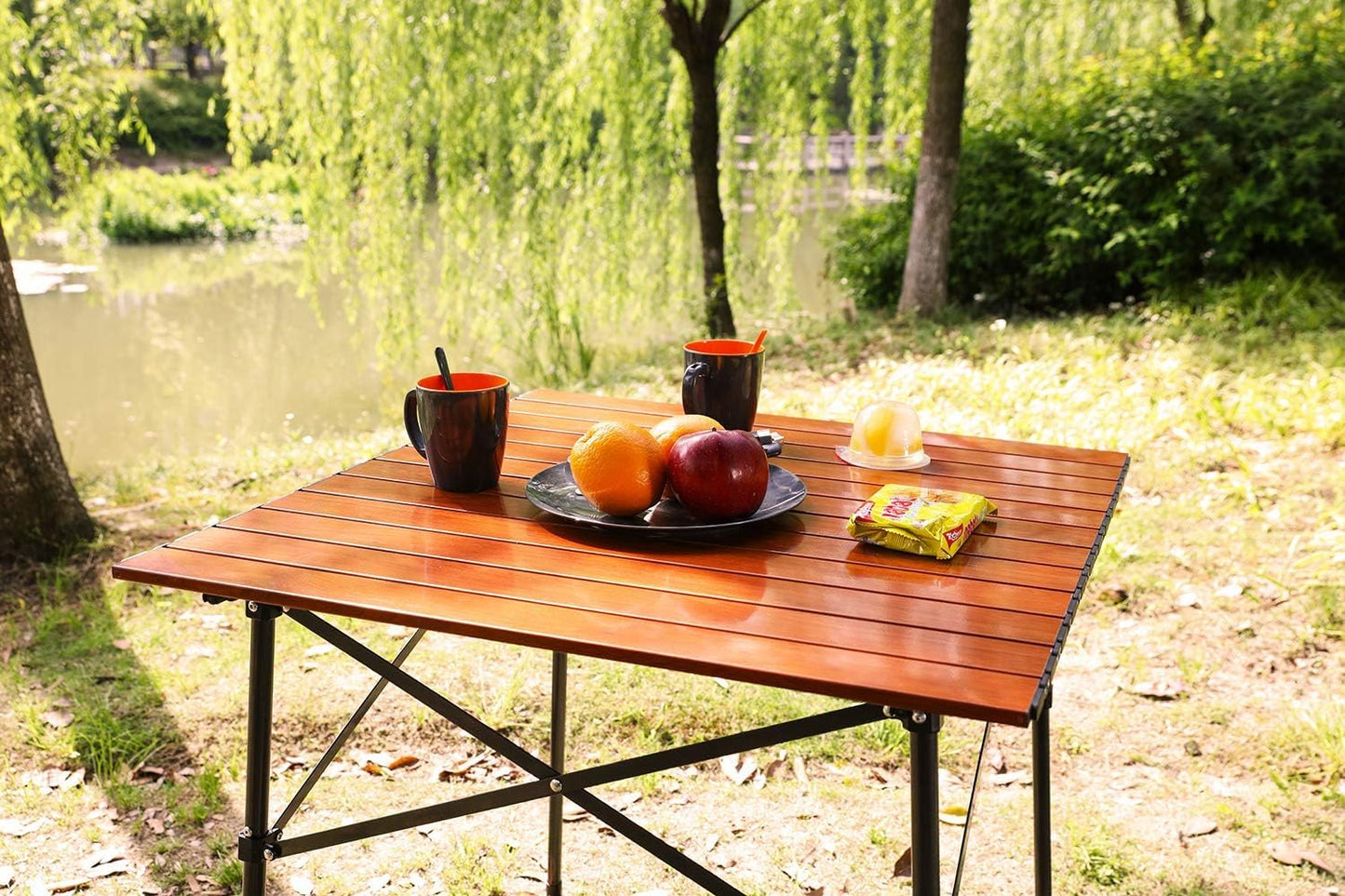 Mesa Cuadrada Plegable Aluminio 4 Personas con Bolsa
