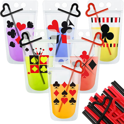 Set 24 Vasos Plástico Pajitas Reutilizables Fiesta