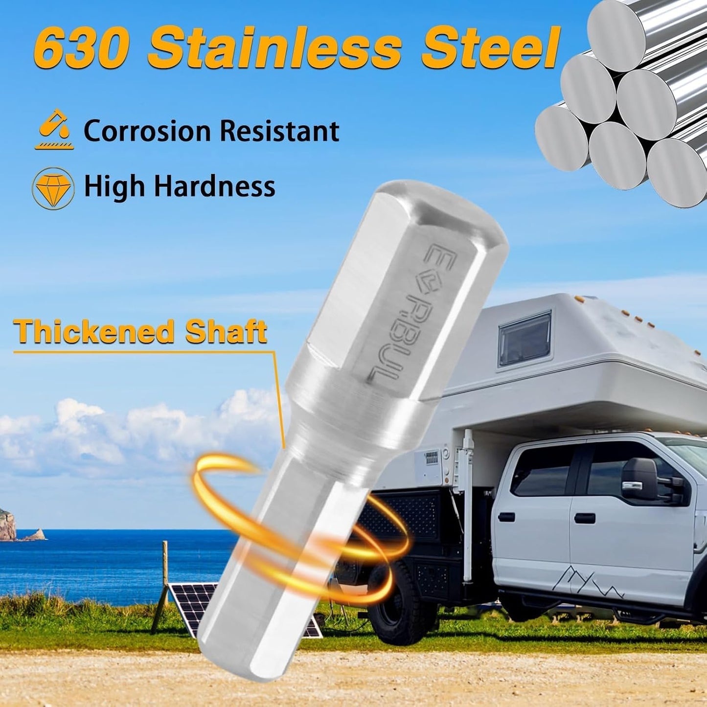 Accesorio taladro eléctrico acero inox hexagonal para camión